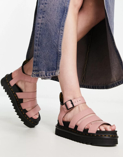 Dr Martens Blaire 3 strap sandals in peach