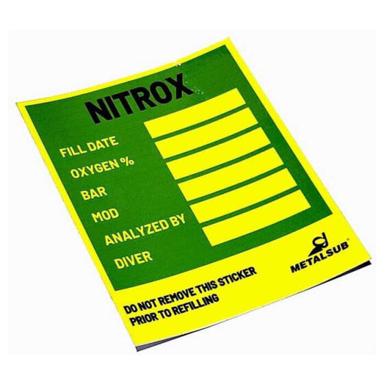 METALSUB Tank Nitrox Mixture sticker 4 units