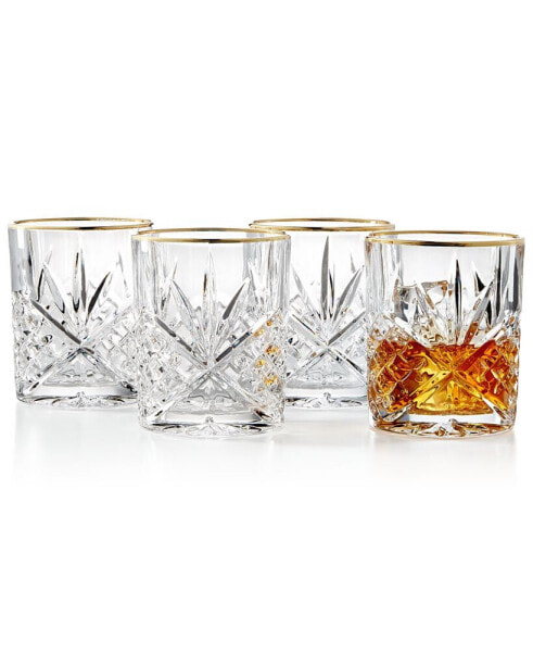 Dublin Gold Double Old Fashioned Glasses, Set of 4