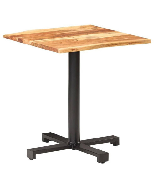 Bistro Table with Live Edges 27.6"x27.6"x29.5" Solid Acacia Wood