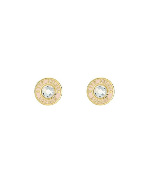 CHERELLE: Crystal Button Stud Earrings