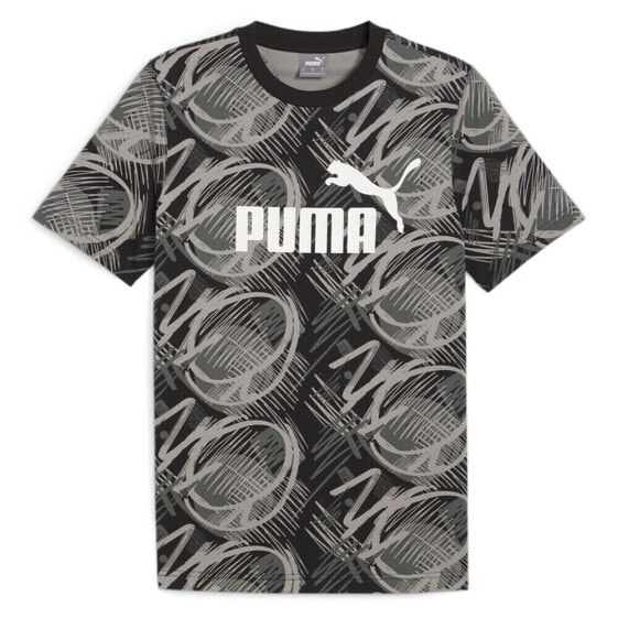 Puma Power Graphic Crew Neck Short Sleeve T-Shirt Mens Black Casual Tops 6789380