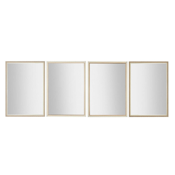 Wall mirror Home ESPRIT White Brown Beige Grey Crystal polystyrene 70 x 2 x 97 cm (4 Units)