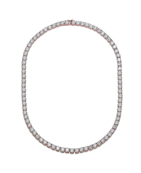 Classic Clear Round Cubic Zirconia Tennis Necklace