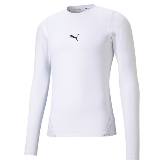 Puma ExoAdapt Crew Neck Long Sleeve Athletic T-Shirt Mens White Casual Tops 5201
