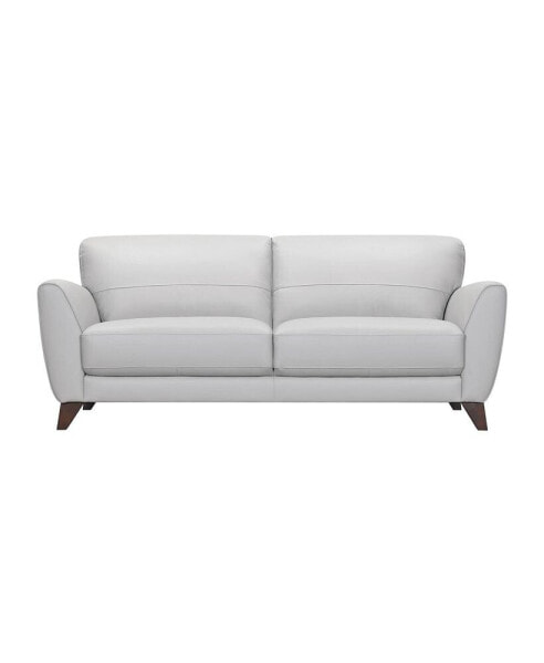 Jedd 82" Genuine Leather with Wood Legs in Contemporary Sofa