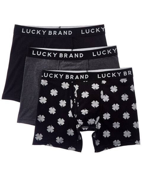 Lucky Brand 3Pk Stretch Boxer Brief Men's
