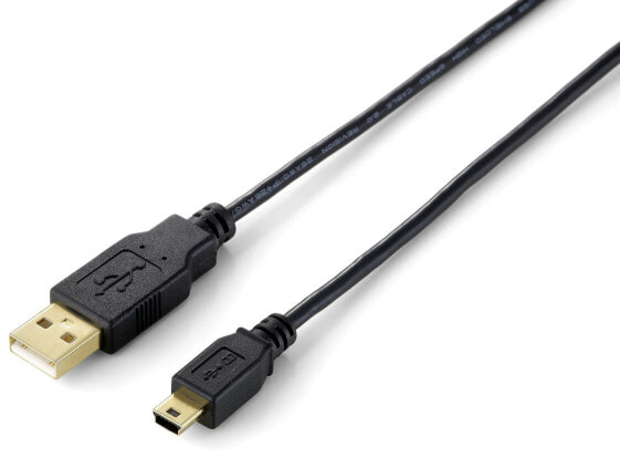 Equip USB 2.0 Type A to Mini-B Cable - 3.0m - 3 m - USB A - Mini-USB B - USB 2.0 - Male/Male - Black