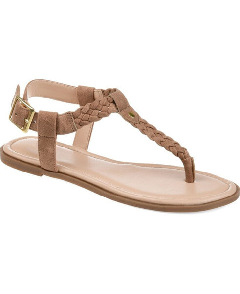 Women's Genevive T Strap Flat Sandals