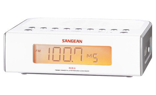 Sangean Electronics Sangean RCR-5 - Clock - LCD - Silver,White - Dual Alarms