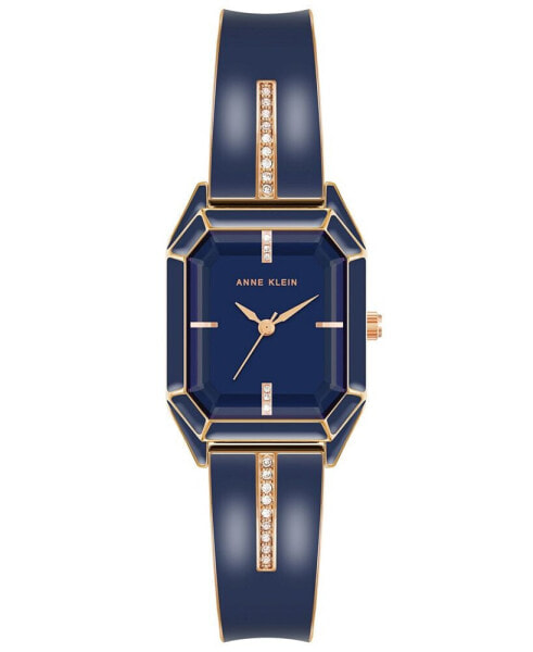 Women's Rose Gold-Tone Alloy with Navy Enamel Bangle Watch 32mm
