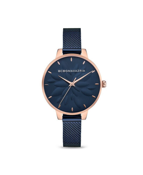 Часы BCBGMAXAZRIA Floral Dial Blue Mesh Watch
