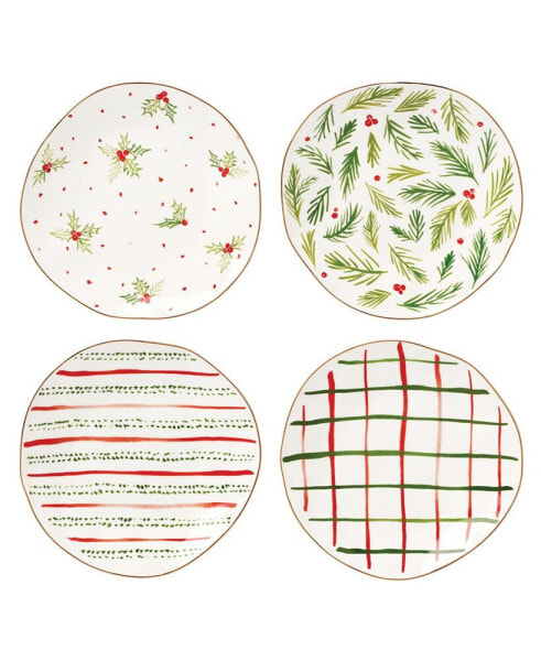 Bayberry Porcelain Mix-and-Match Dessert Plates, Set Of 4