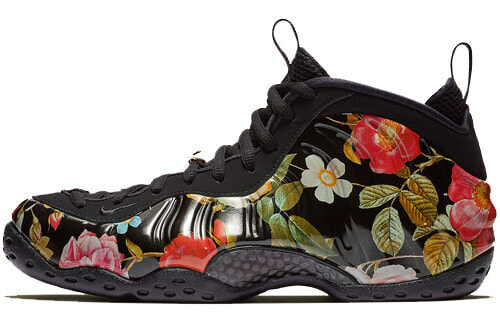 Nike Foamposite One floral 花卉 喷泡 中帮 复古篮球鞋 男女同款 黑色 / Кроссовки Nike Foamposite One 314996-012