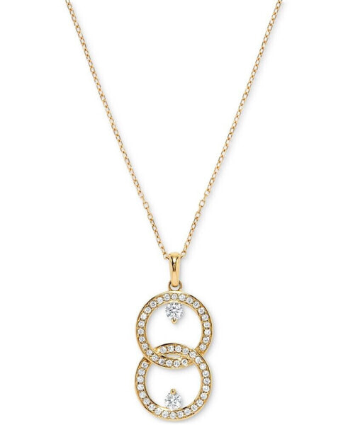 Macy's diamond Interlocking Circle 18" Pendant Necklace (3/8 ct. t.w.) in 14k Gold