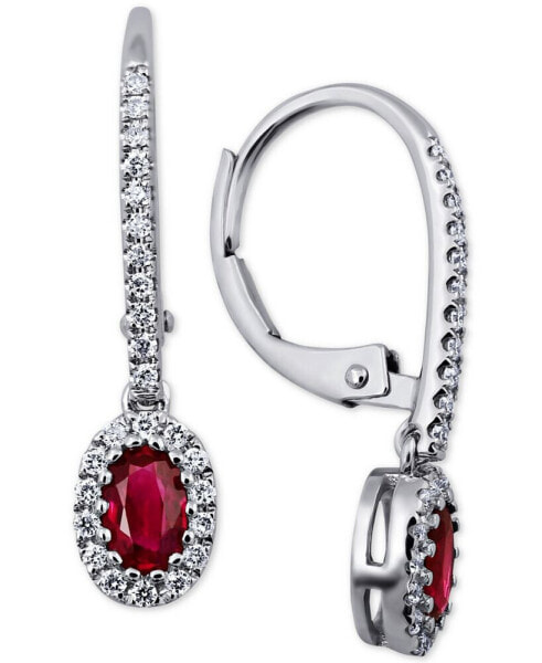 Серьги Macy's Ruby White Gold