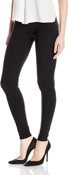 HUE 256302 Womens Made to Move Double Knit Shaping Leggings Black Size Small