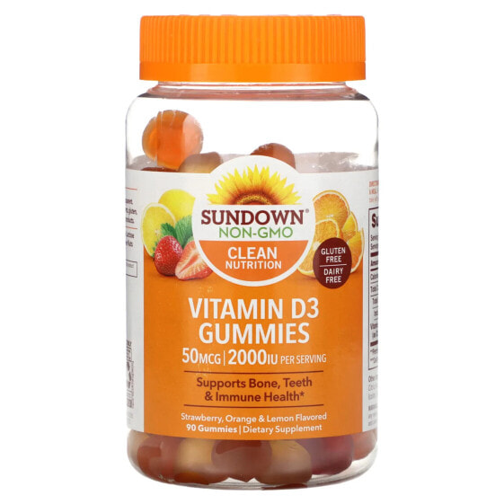 Vitamin D3 Gummies, Strawberry, Orange, & Lemon, 2,000 IU, 90 Gummies (25 mcg (1,000 IU) per Gummy)
