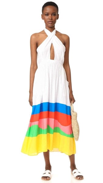 Mara Hoffman 166471 Womens Beach Ball Halter Midi Dress Cover Up Size Large