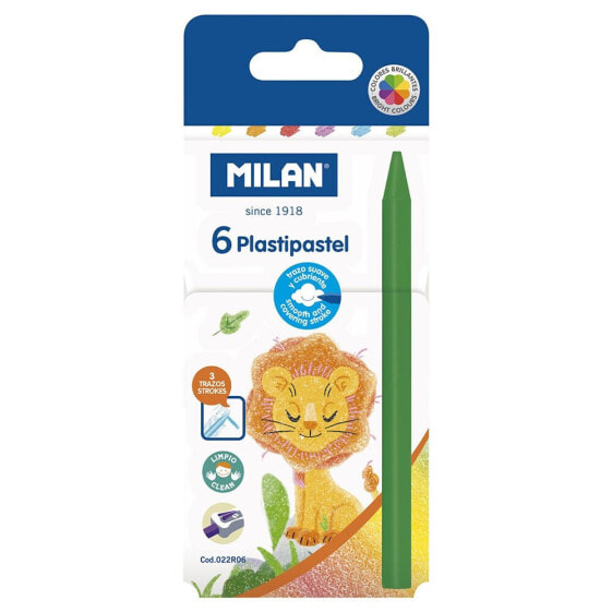 Цветные карандаши MILAN Box 6 Round Plastipastel