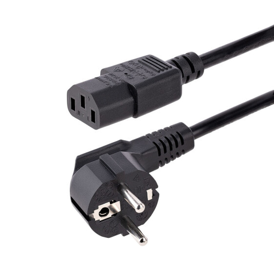 StarTech.com 3m (10ft) Computer Power Cord - 18AWG - EU Schuko to C13 Power Cord - 250V 10A - Black Replacement AC Cord - TV/Monitor Power Cable - Schuko CEE 7/7 to IEC 60320 C13 Power Cord - PC Power Supply Cable - 3 m - CEE7/7 - C13 coupler - SVT - 250 V - 10 A
