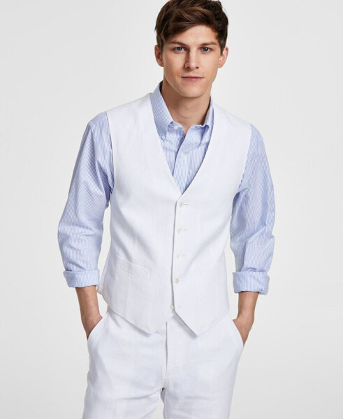 Men's Modern-Fit TH Flex Stretch Linen Suit Vest