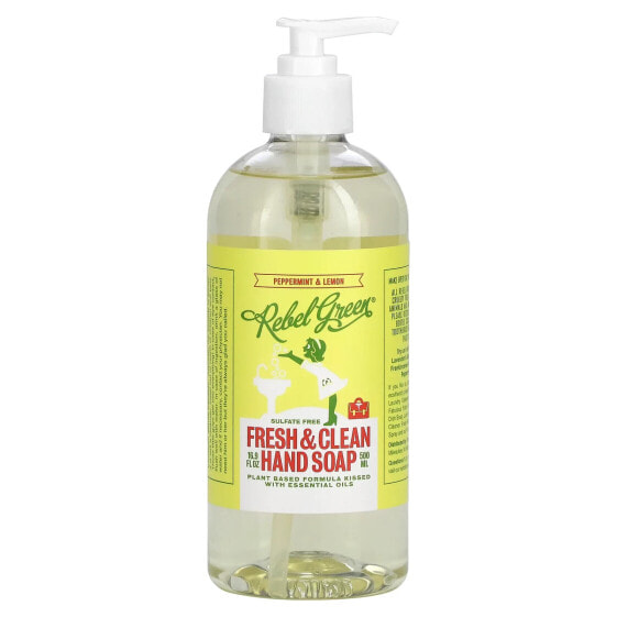 Fresh & Clean Hand Soap, Peppermint & Lemon, 16.9 fl oz (500 ml)