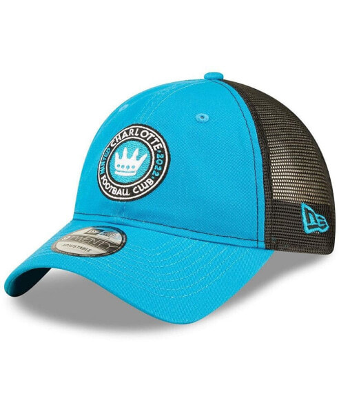 Men's Blue, Black Charlotte FC Team Trucker 9TWENTY Snapback Hat
