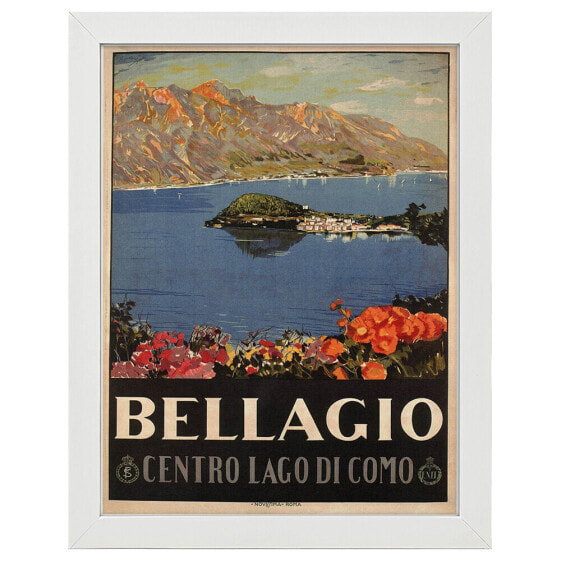 Фоторамка LegendArte Vintage Touristische Poster Bellagio - Kunstdruck, Wanddeko 50x70 см.