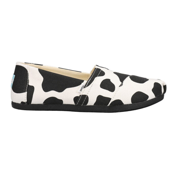 TOMS Alpargata Cow Print Slip On Womens Black Flats Casual 10018887T