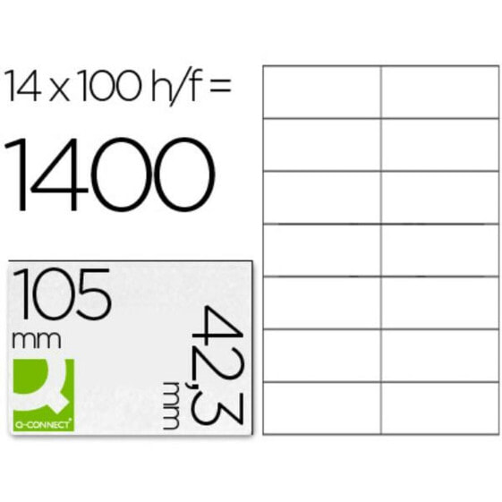Клейкие этикетки Q-Connect KF10656 Белый 100 Листья 105 x 42 mm