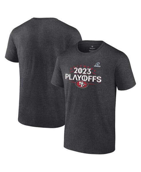 Men's Heather Charcoal San Francisco 49ers 2023 NFL Playoffs T-shirt