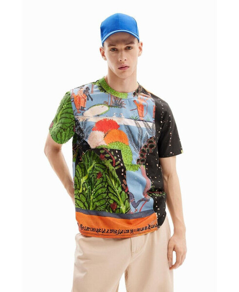 Men's Patchwork motif T-shirt