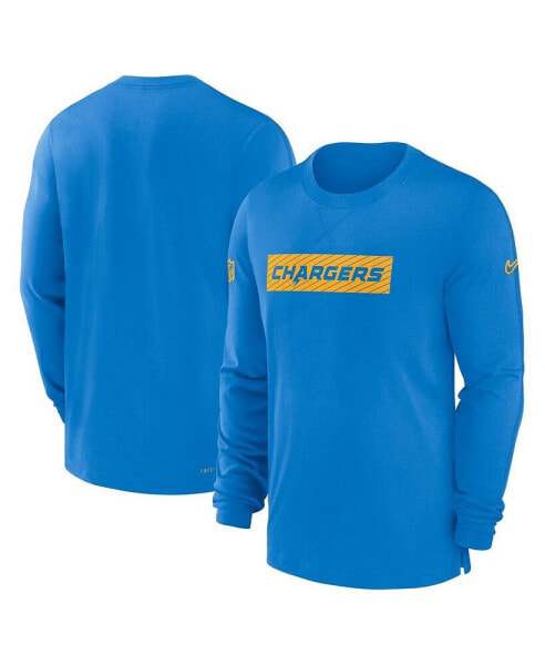 Men's Powder Blue Los Angeles Chargers Sideline Player Performance Long Sleeve T-Shirt