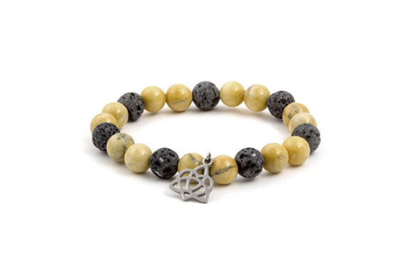 Beaded bracelet made of lava stone and howlite MINK107 / 17