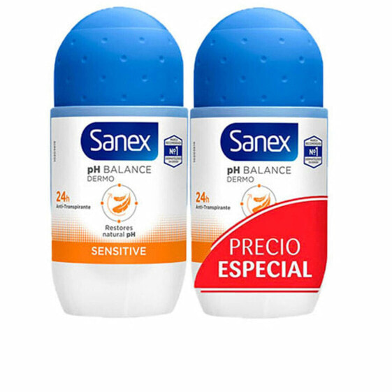 Roll-On Deodorant Sanex Sensitive 2 x 50 ml