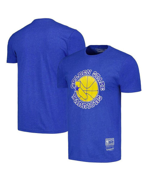 Men's and Women's Royal Golden State Warriors Hardwood Classics MVP Throwback Logo T-shirt