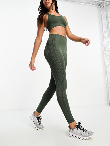 Hummel seamless shaping leggings in dark green