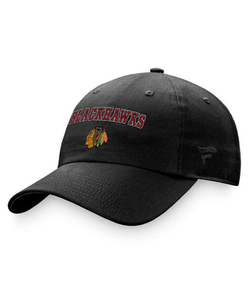 Women's Black Chicago Blackhawks Fundamental Two-Hit Adjustable Hat