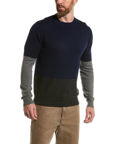 Loft 604 Colorblocked Wool Crewneck Sweater Men's