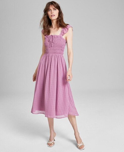 Women's Smocked Ruffle-Strap Midi Dress, Created for Macy's