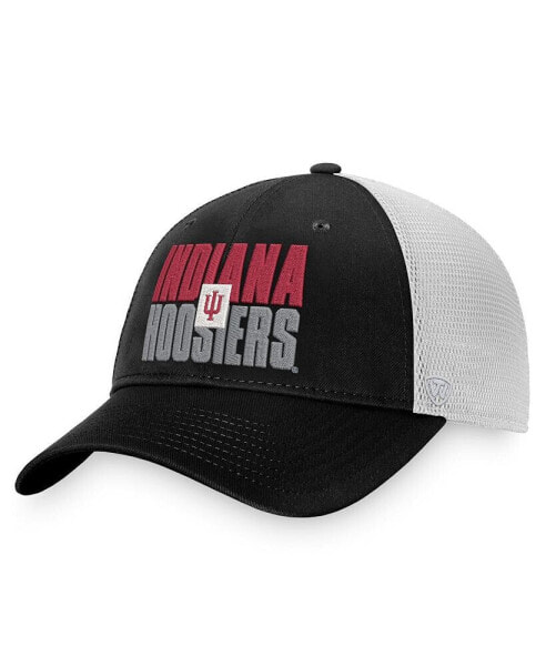 Men's Black, White Indiana Hoosiers Stockpile Trucker Snapback Hat