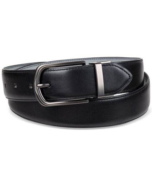 Men's Reversible Faux-Leather Casual Belt, Created for Macy's