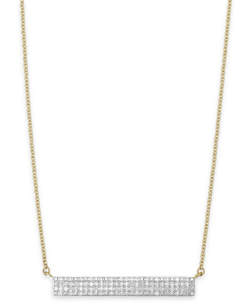 Diamond Pavé Bar Pendant Necklace (1/4 ct. t.w.) in 10k Gold, 16" + 2" extender, Created for Macy's