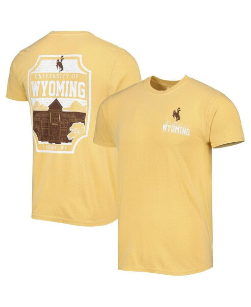 Men's Gold Wyoming Cowboys Logo Campus Icon T-shirt