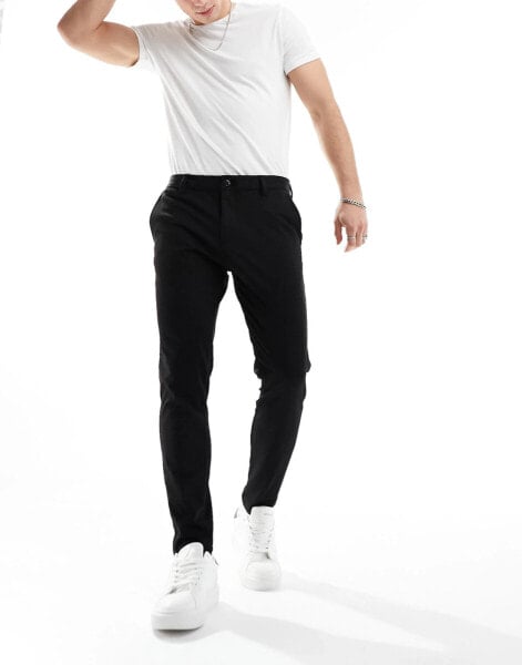 Jack & Jones Intelligence Marco slim fit smart trouser in black