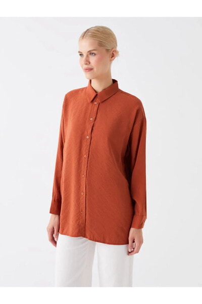 Düz Uzun Kollu Oversize Kadın Gömlek Tunik