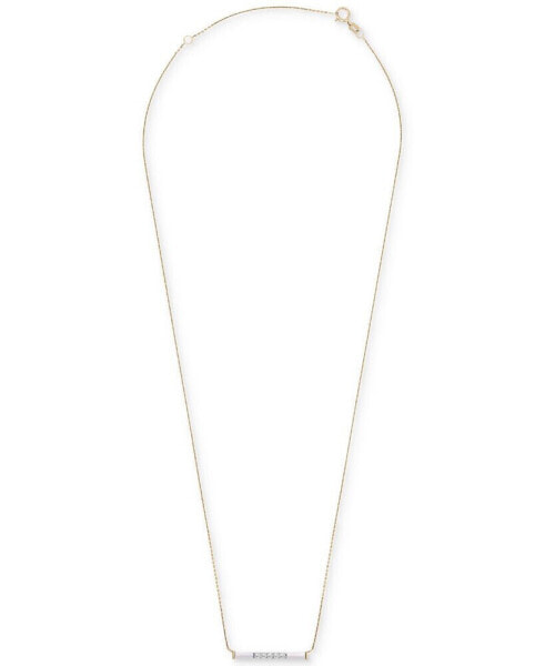 Diamond White Enamel Pendant Necklace (1/6 ct. t.w.) in 10k Yellow Gold (Also Available in Black Enamel)