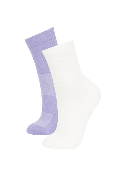 Kadın Fit 2'li Pamuklu Havlu Çorap W9125azns