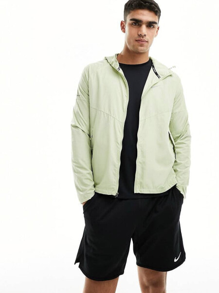 Nike Running Miler jacket in olive green 